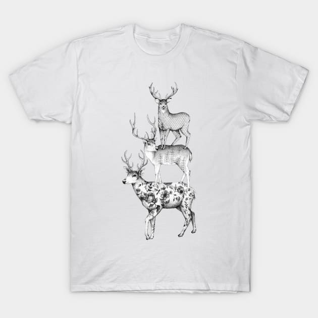 Three Deers T-Shirt by linnw